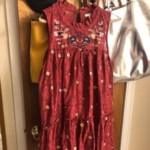 Phoenix Embroidered Shift Dress